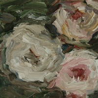 Rosen II, Öl auf Papier, 20 x 20 cm